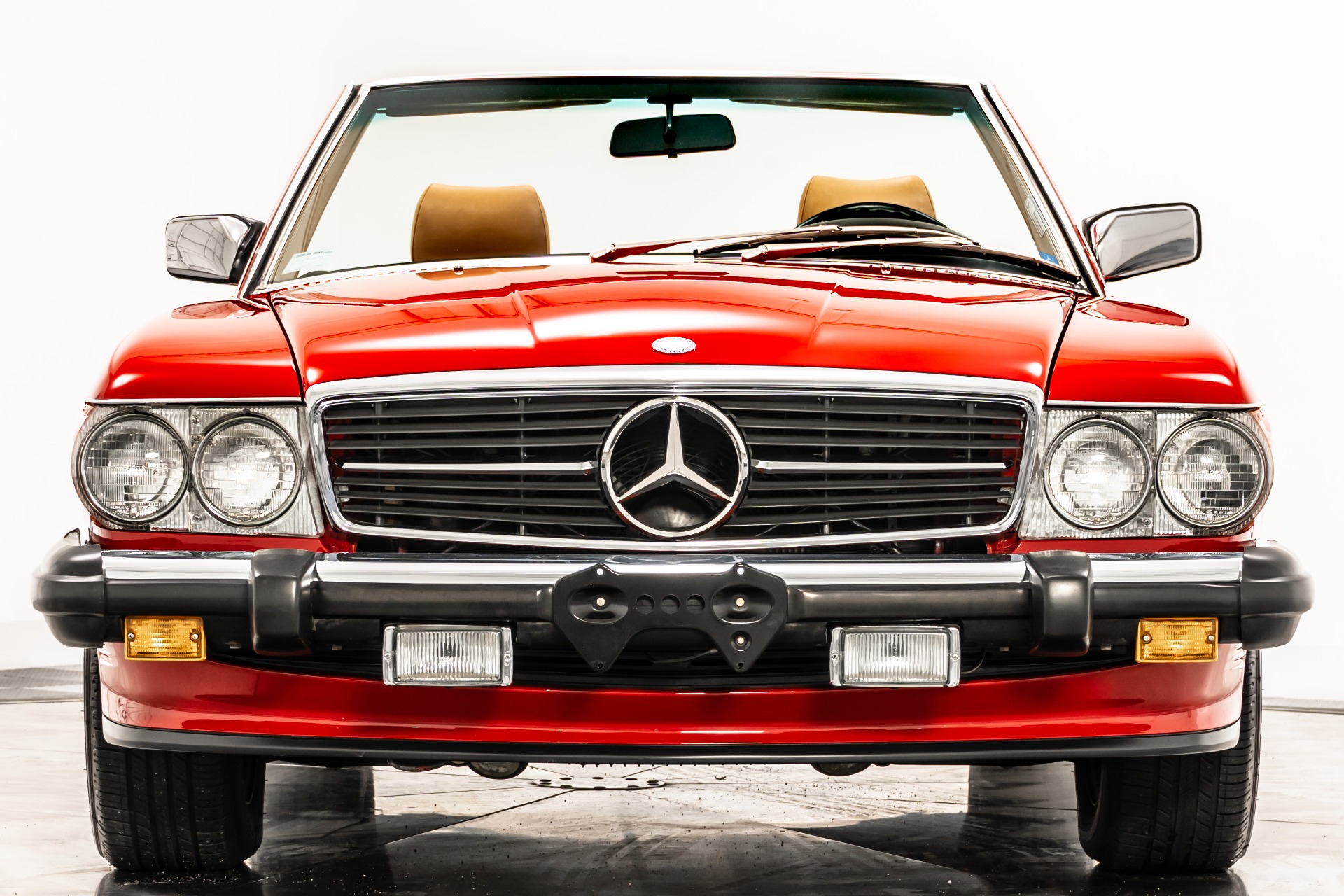 Signal Red Mercedes-Benz 560SL Roadster with 5.6L SOHC V8 Engine