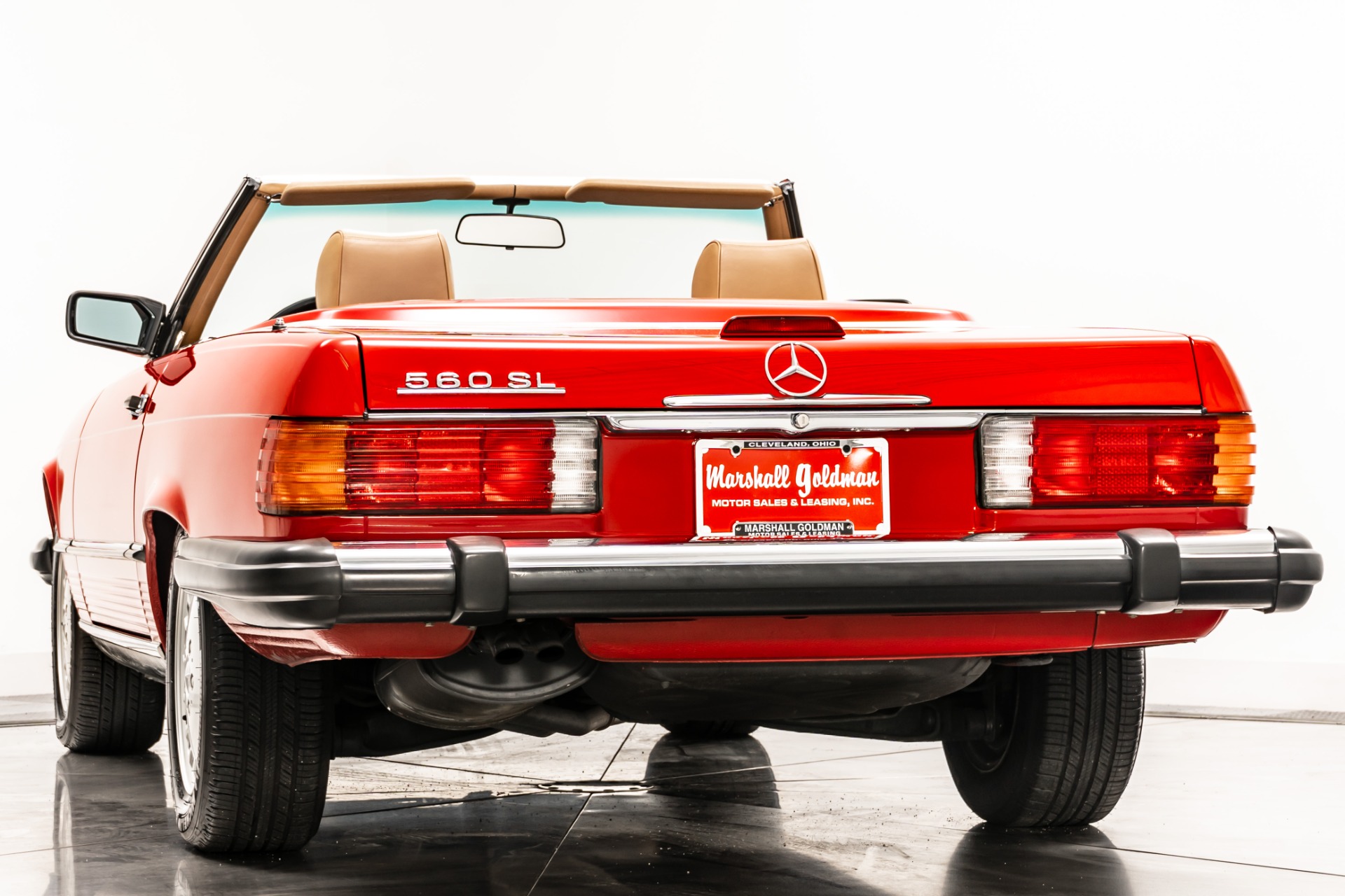 Signal Red Mercedes-Benz 560SL Roadster with 5.6L SOHC V8 Engine