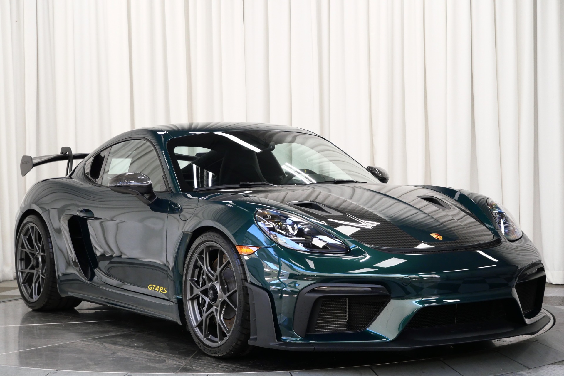 Paint to Sample Jet Green Metallic Porsche 718 Cayman GT4 RS