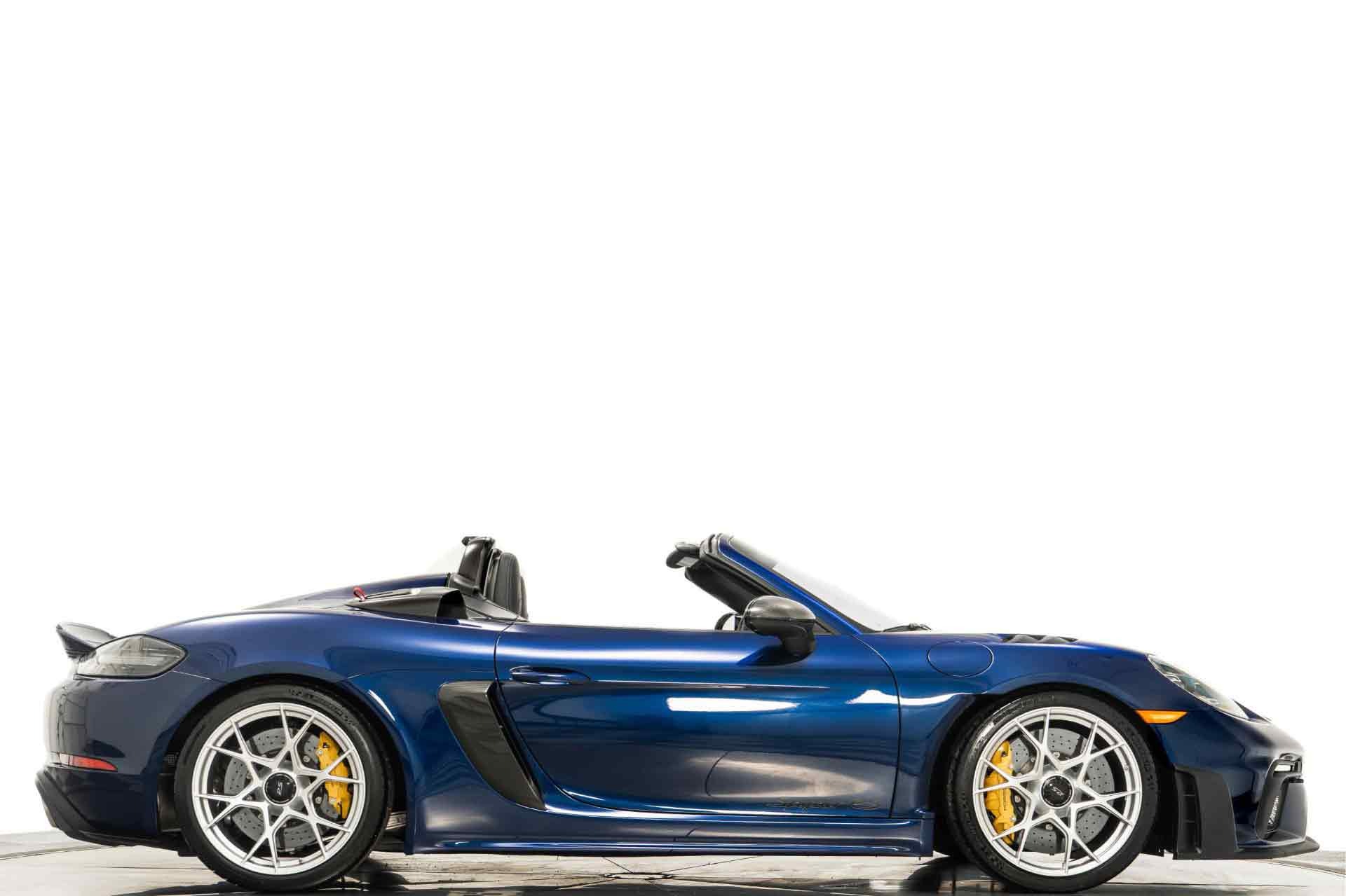 Gentian Blue Metallic Porsche 718 Spyder RS Weissach with 4.0L H6
