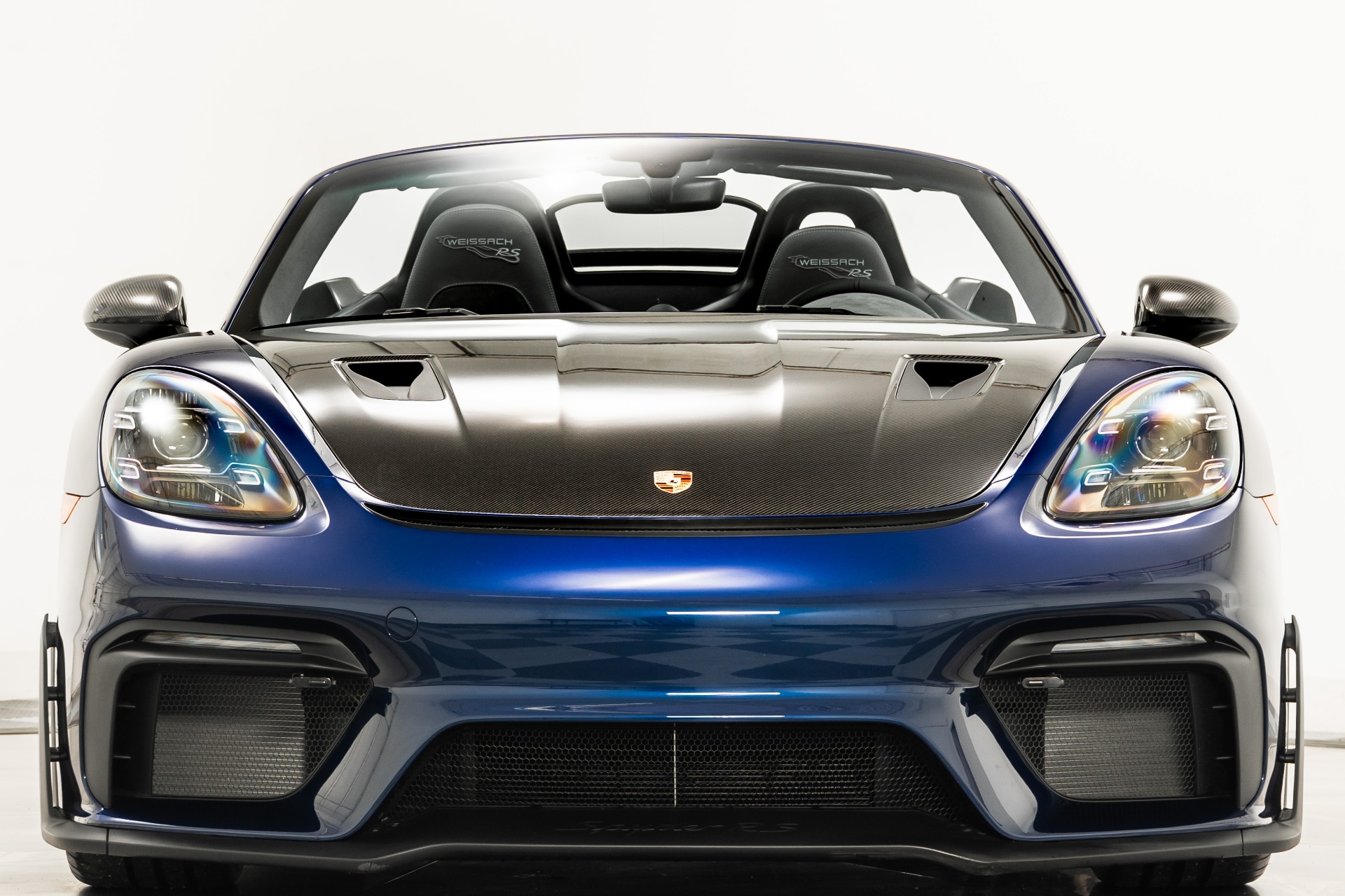 Gentian Blue Metallic Porsche 718 Spyder RS Weissach with 4.0L H6